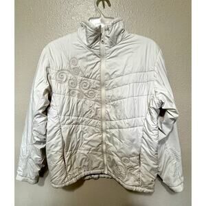 Women’s Columbia Interchange Swirl Stitch Floral White Coat Jacket, L Large
